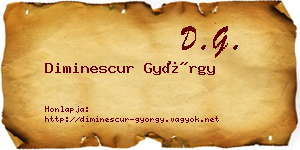 Diminescur György névjegykártya